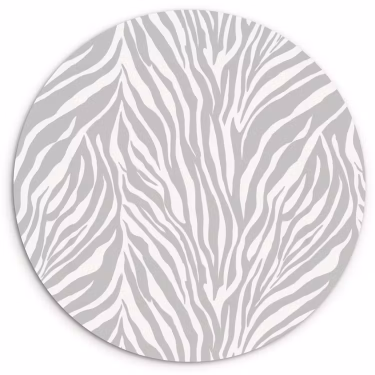 Muurcirkel - Zebra - Motief - Grijs