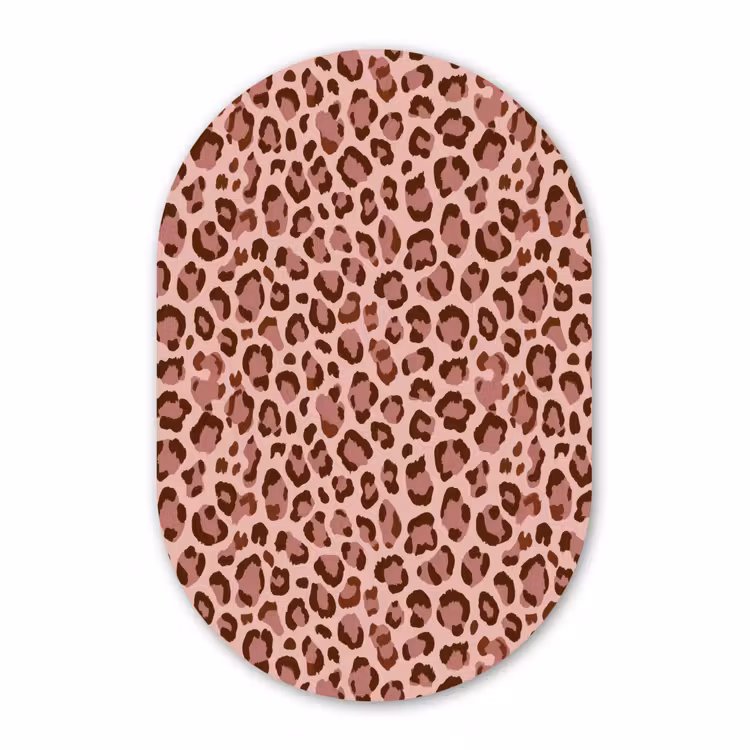 Muurovaal aluminium - Luipaard - Patroon - Roze