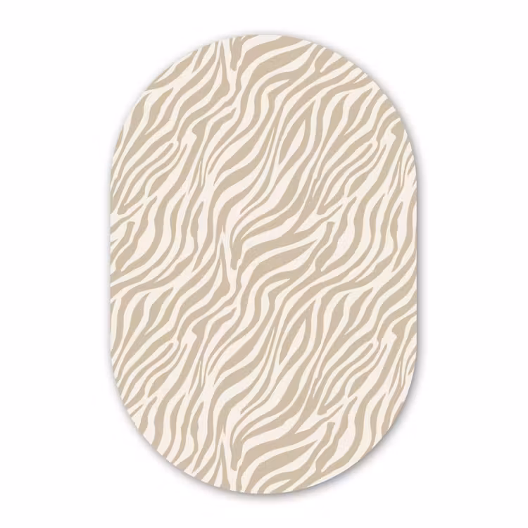 Muurovaal aluminium - Zebra - Patroon - Beige