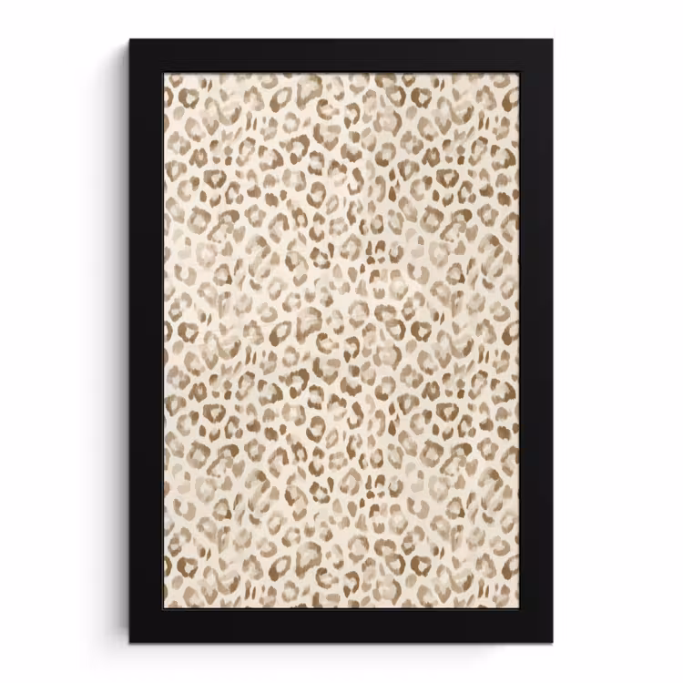 Poster met lijst - Luipaard - Klassiek - Beige