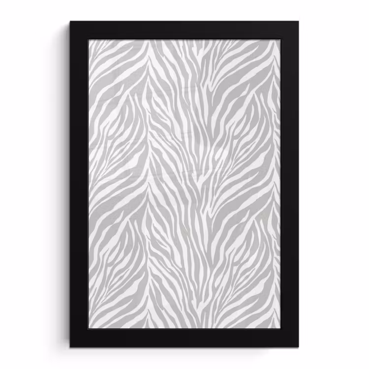 Poster met lijst - Zebra - Motief - Grijs