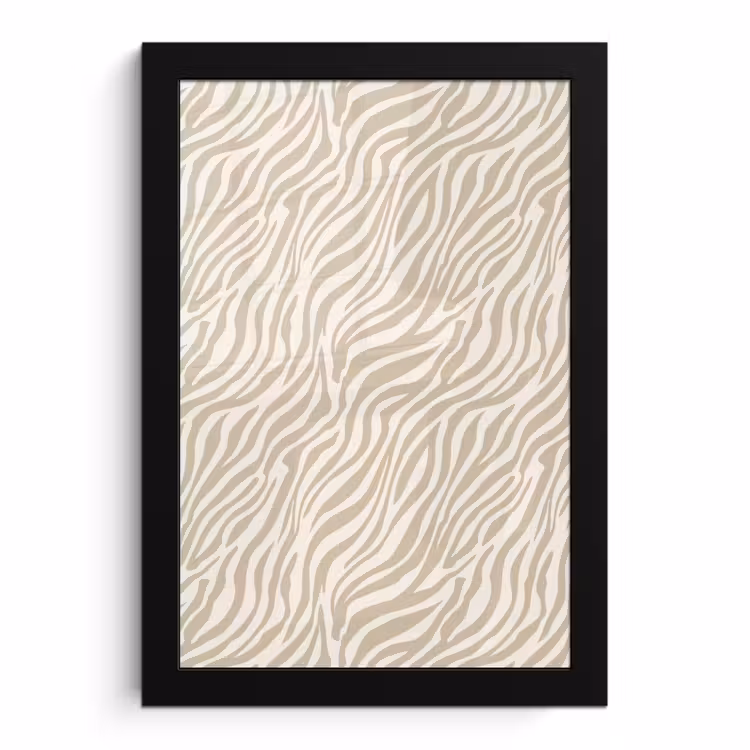 Poster met lijst - Zebra - Patroon - Beige