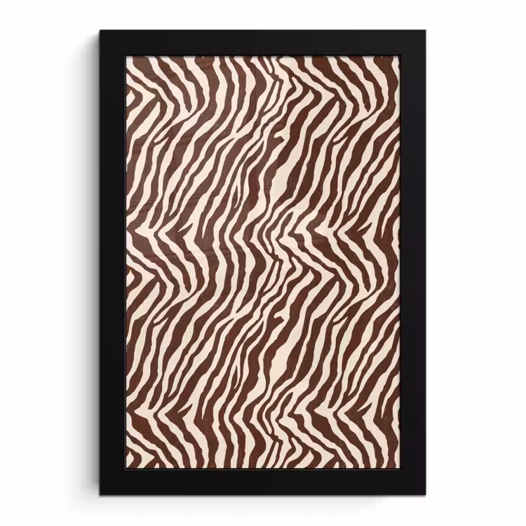 Poster met lijst - Zebra - Patroon - Zwart - Wit