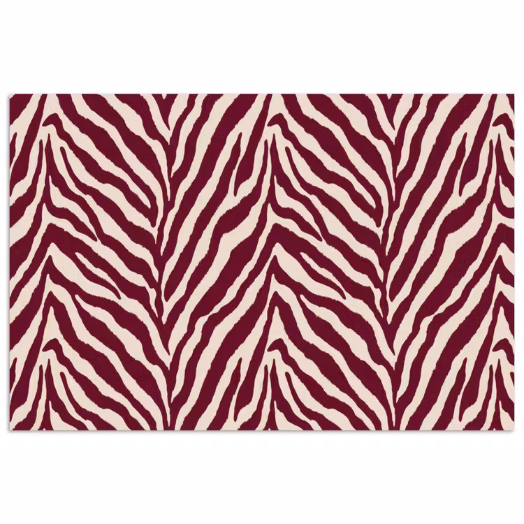 Poster - Zebra - Motief - Bordeaux - Rood