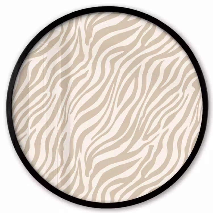 Ronde fotolijst - Zebra - Patroon - Beige