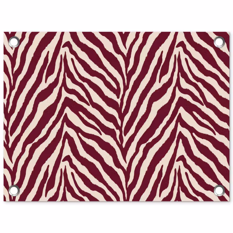 Tuinposter - Zebra - Motief - Bordeaux - Rood
