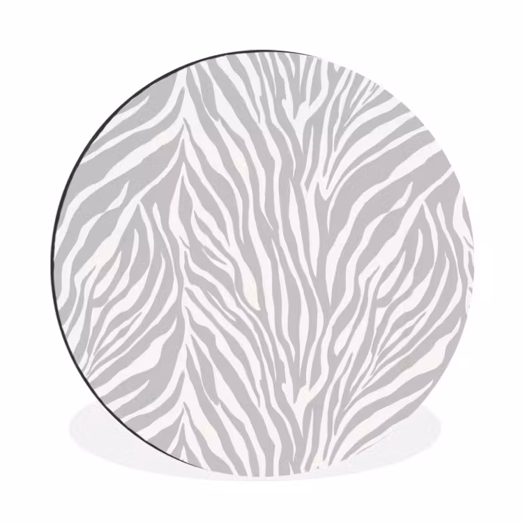 Wandcirkel - Aluminium - Zebra - Motief - Grijs