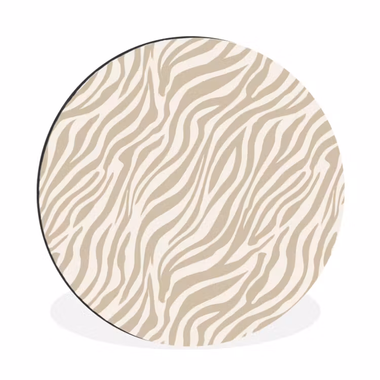 Wandcirkel - Aluminium - Zebra - Patroon - Beige
