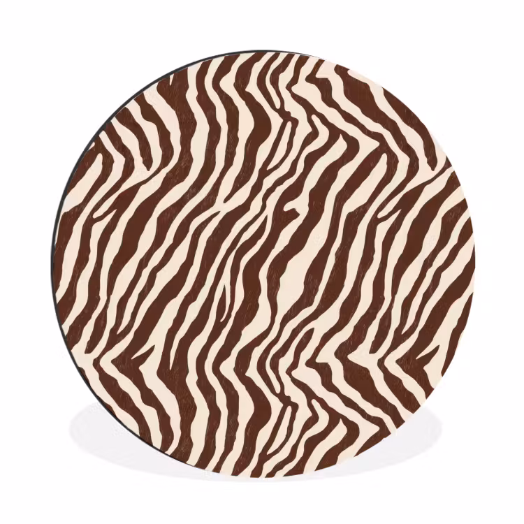 Wandcirkel - Aluminium - Zebra - Patroon - Zwart - Wit