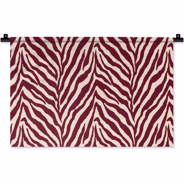 Wandkleed - Zebra - Motief - Bordeaux - Rood