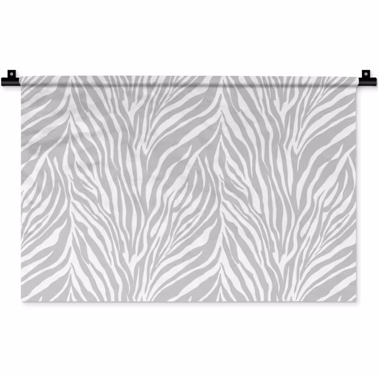 Wandkleed - Zebra - Motief - Grijs