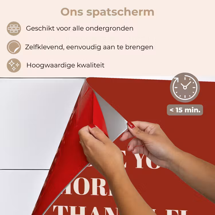 Spatscherm keuken - Rood - Quote - Liefde — 4