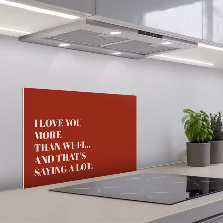 Spatscherm keuken - Rood - Quote - Liefde — 5