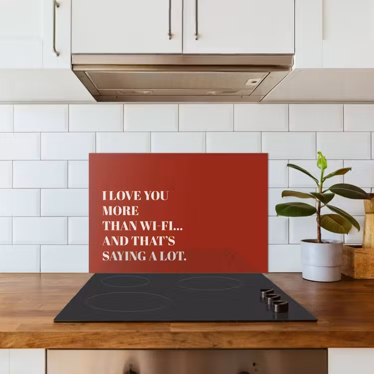 Spatscherm keuken - Rood - Quote - Liefde — 6