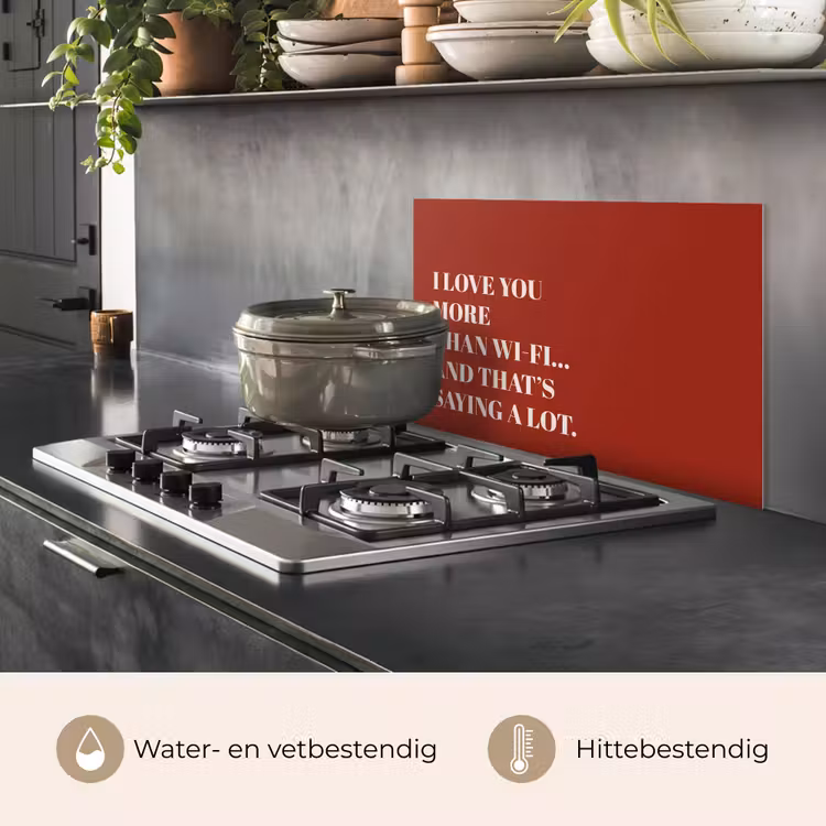 Spatscherm keuken - Rood - Quote - Liefde — 7