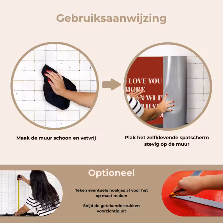 Spatscherm keuken - Rood - Quote - Liefde — 8