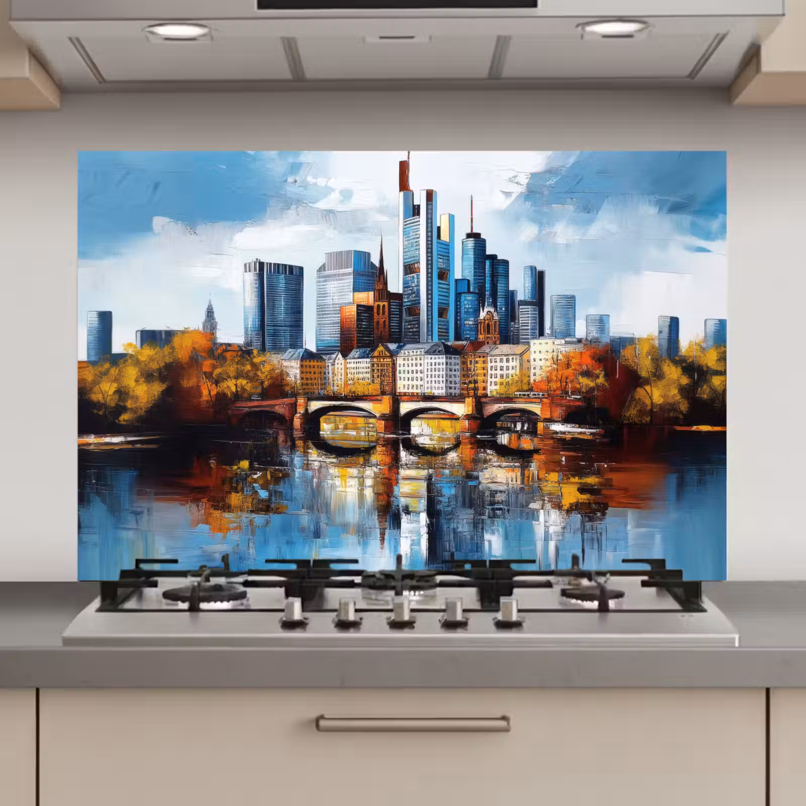 Spatscherm keuken - Bomen Frankfurt- Stad - Skyline - Brug — 1