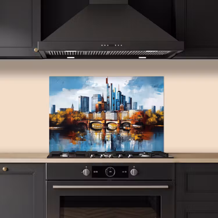 Spatscherm keuken - Bomen Frankfurt- Stad - Skyline - Brug — 2