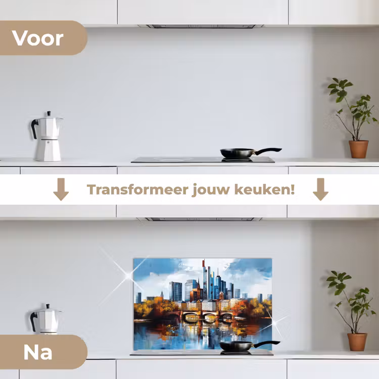 Spatscherm keuken - Bomen Frankfurt- Stad - Skyline - Brug — 3