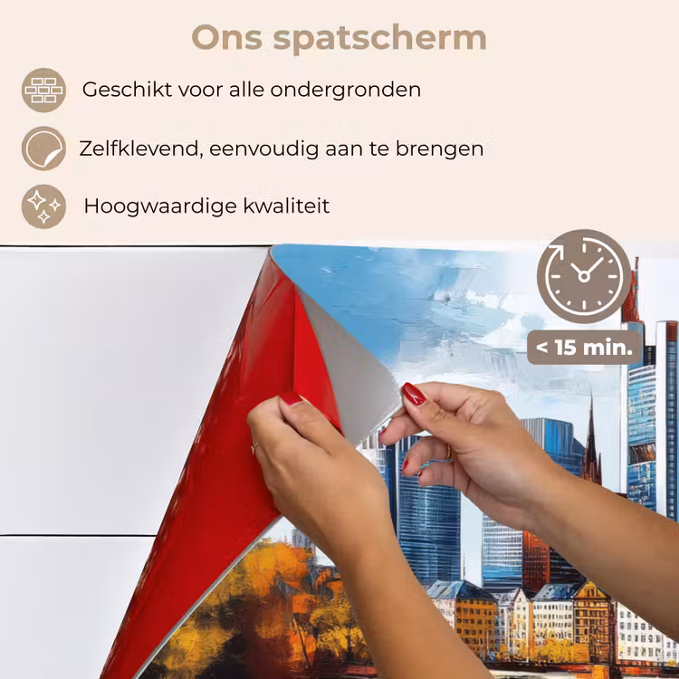 Spatscherm keuken - Bomen Frankfurt- Stad - Skyline - Brug — 4