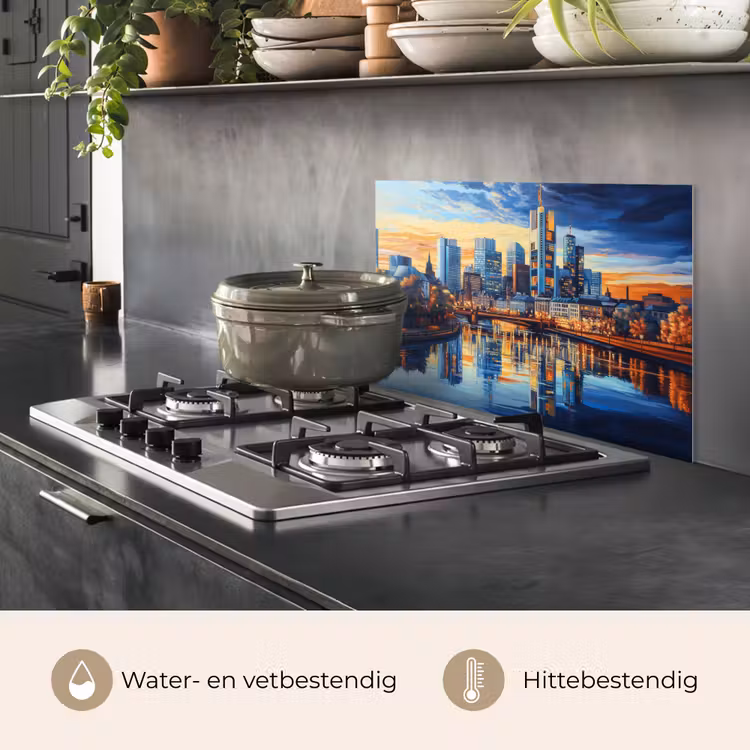 Spatscherm keuken - Zonsondergang Frankfurt - Stad - Skyline - Water — 7