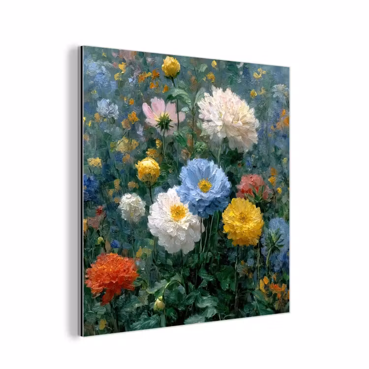 Aluminium schilderij - Close-up - Veld - Bloemen - Kleurrijk — 1