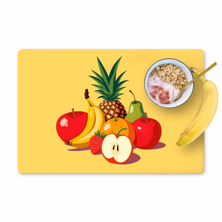 Placemat - 6 stuks - Fruit - Illustratie - Kleurrijk — 1