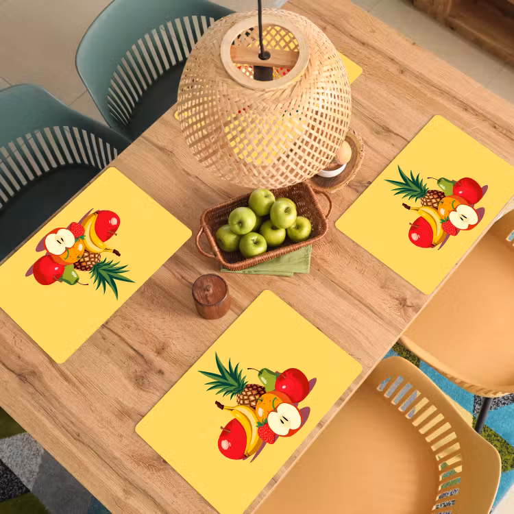 Placemat - 6 stuks - Fruit - Illustratie - Kleurrijk — 6