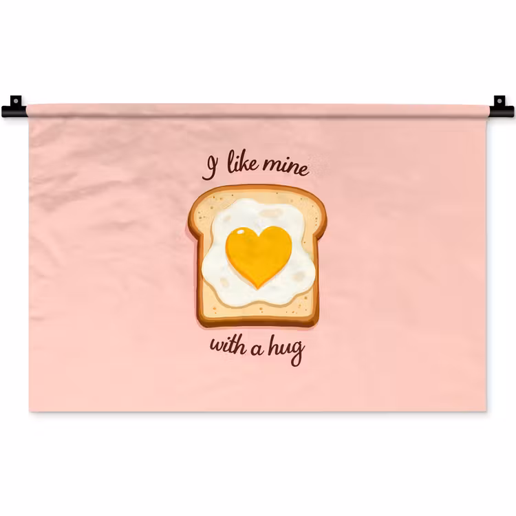 Wandkleed - Brood - Illustratie - Quote - Roze — 1