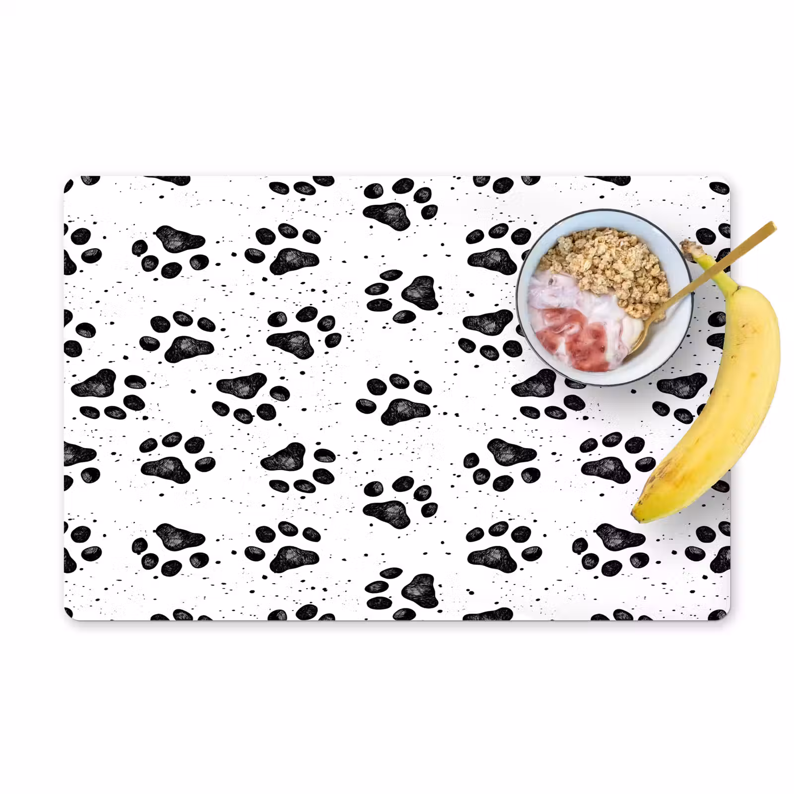 Placemat - 6 stuks - Paw - Pattern -Black — 1