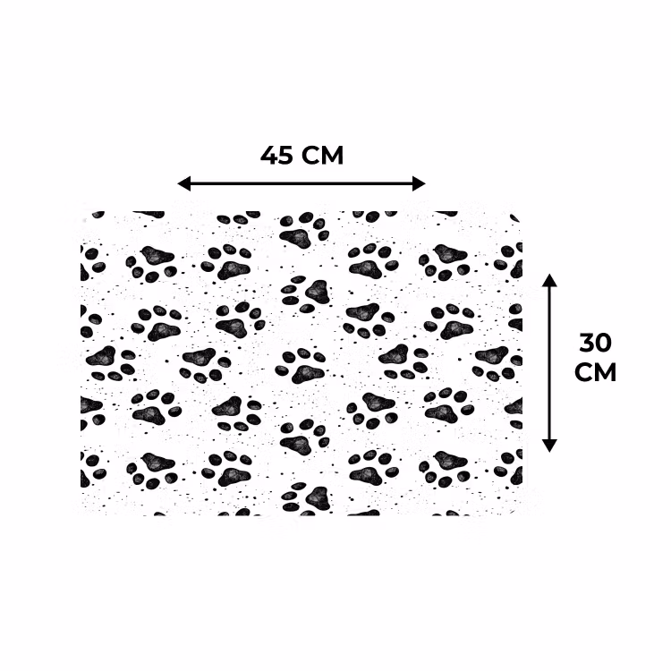 Placemat - 6 stuks - Paw - Pattern -Black — 3