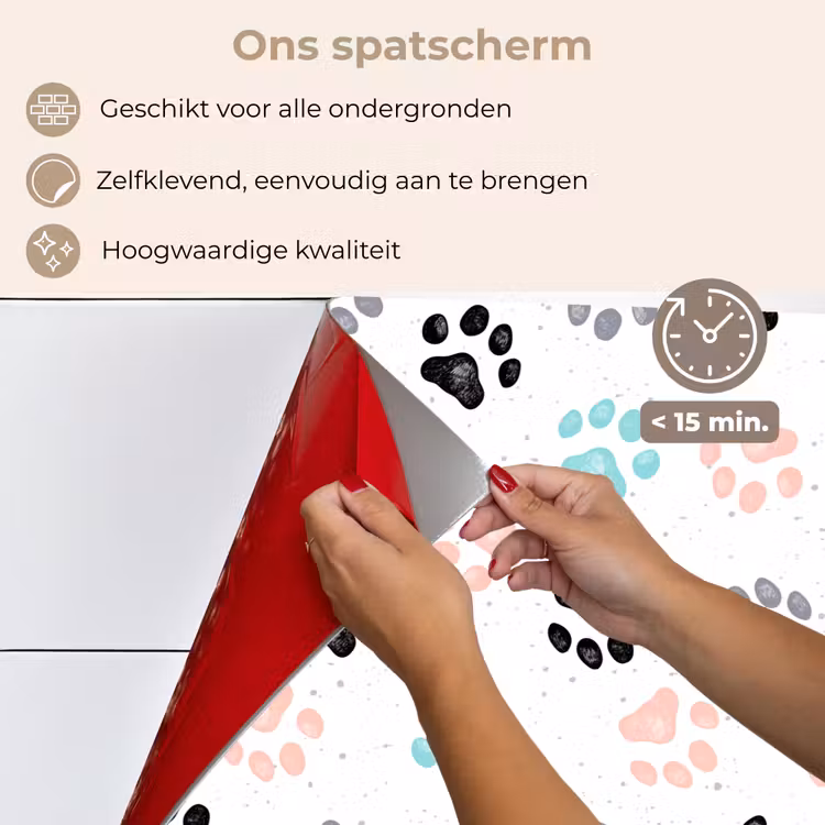 Spatscherm keuken - Paw - Pattern - Color — 3