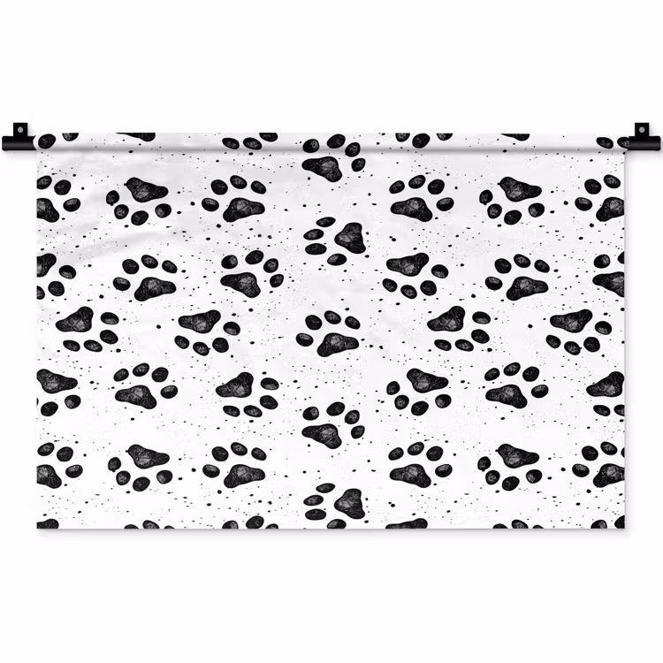 Wandkleed - Paw - Pattern -Black — 1
