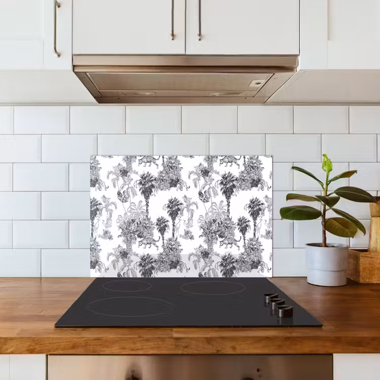 Spatscherm keuken - Jungle - Dieren - Grijs — 5