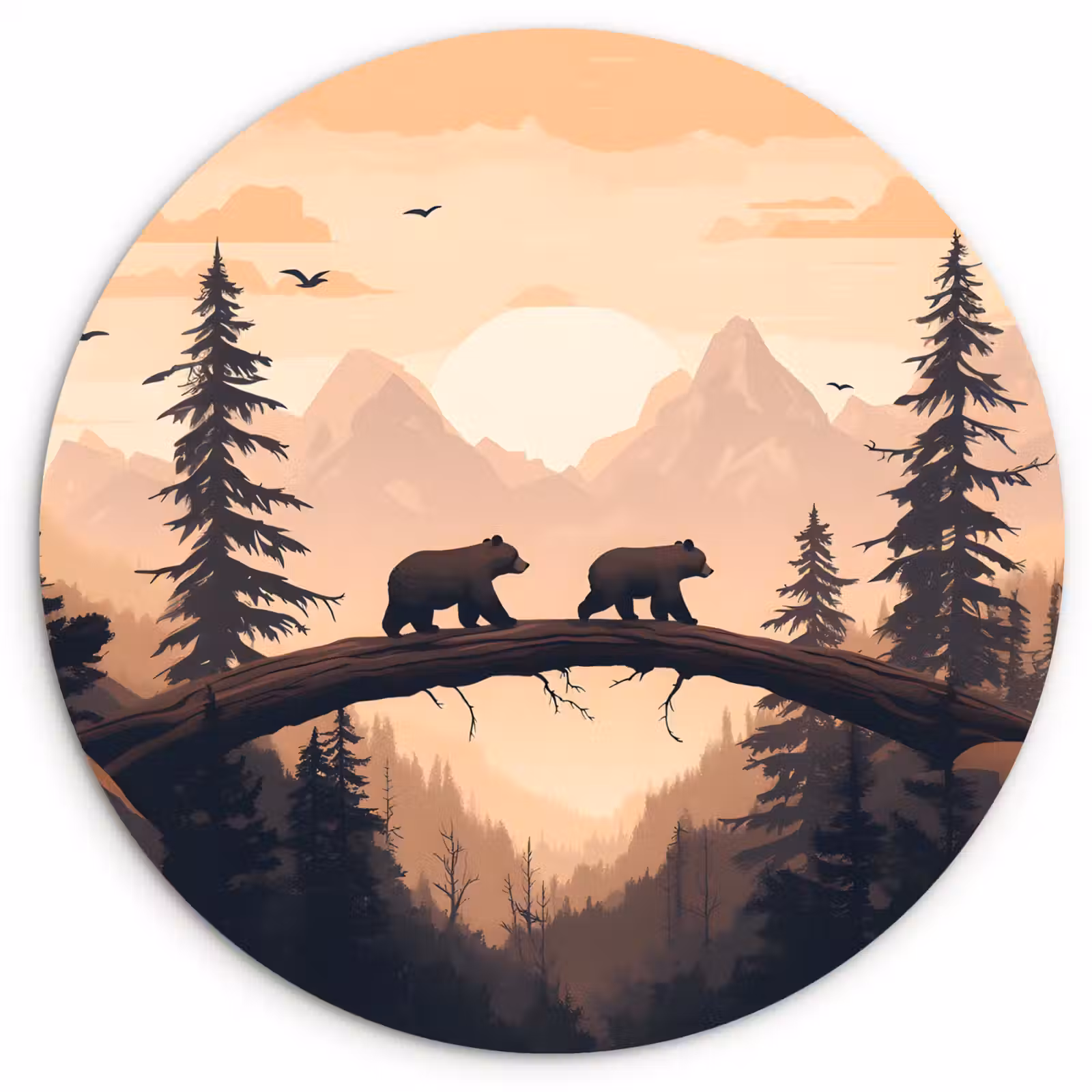 Muurcirkel - Beren - Bomen - Landschap - Zonsondergang — 1