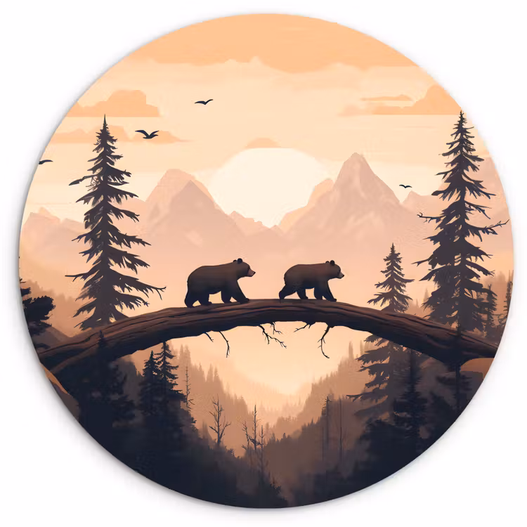 Muurcirkel - Beren - Bomen - Landschap - Zonsondergang — 1
