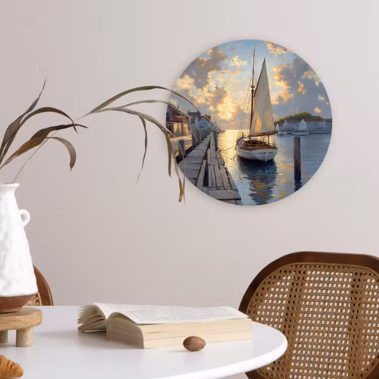 Muurcirkel - Zeilboot - Zon - Pier - Hout — 4