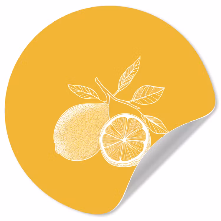Behangcirkel - Citroenen - Illustratie - Minimalistisch - Geel — 1
