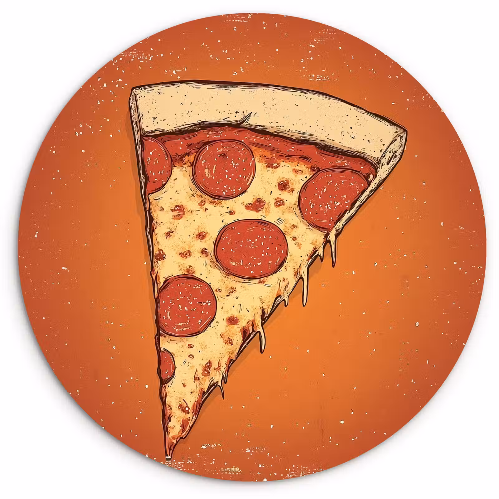 Muurcirkel - Pizza - Kaas - Rood - Pepperoni — 1