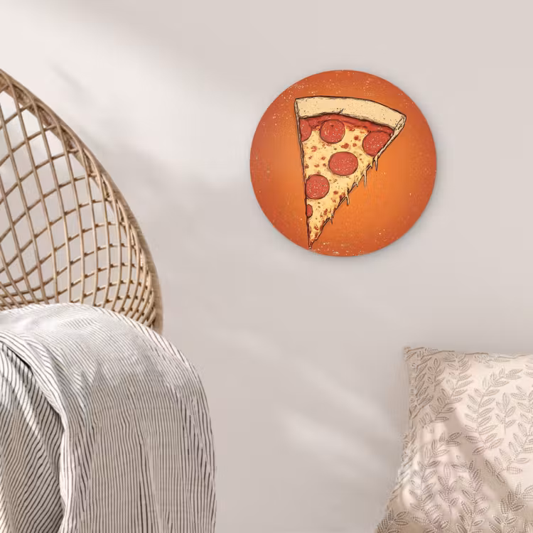 Muurcirkel - Pizza - Kaas - Rood - Pepperoni — 5
