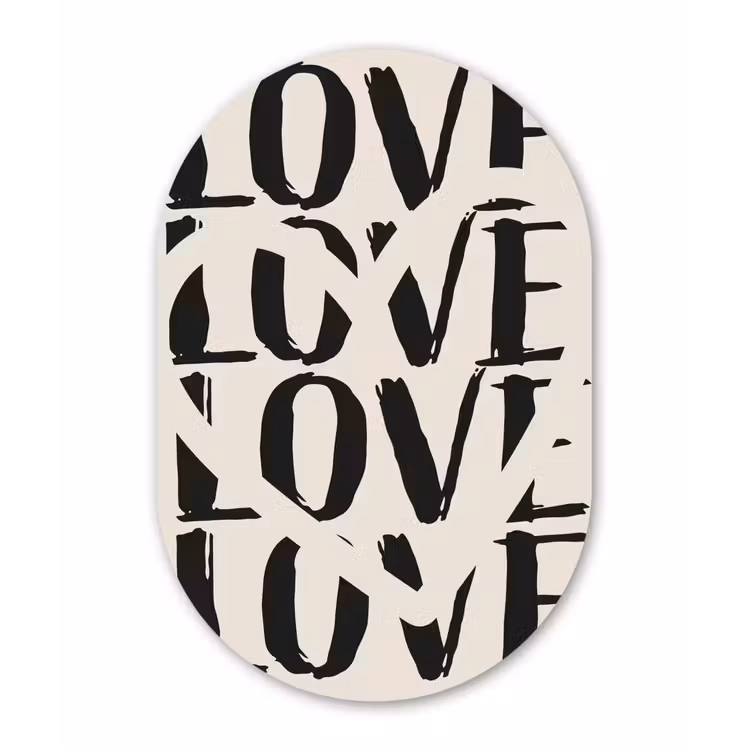 Muurovaal - Love - Hart - Beige — 1