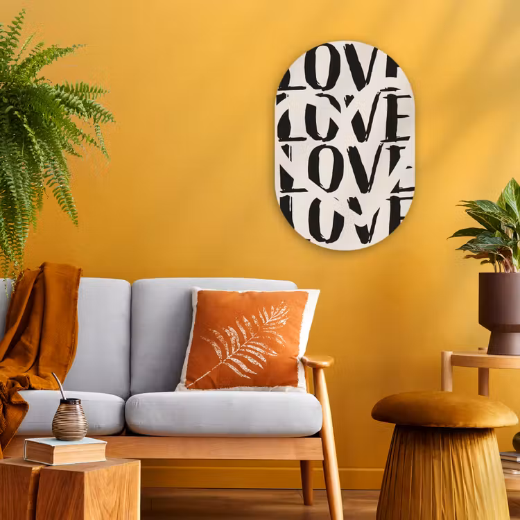 Muurovaal - Love - Hart - Beige — 3