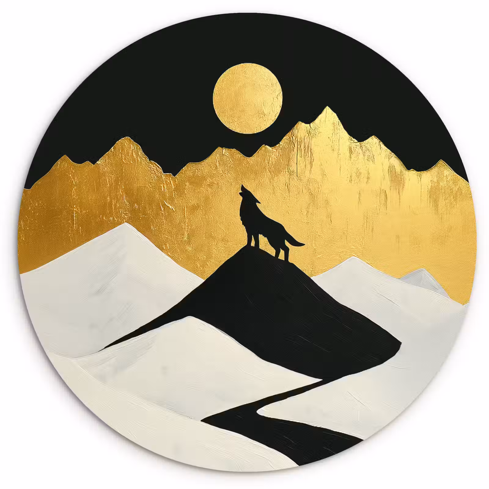 Muurcirkel - Wolf - Bergen - Maan - Zwart — 1