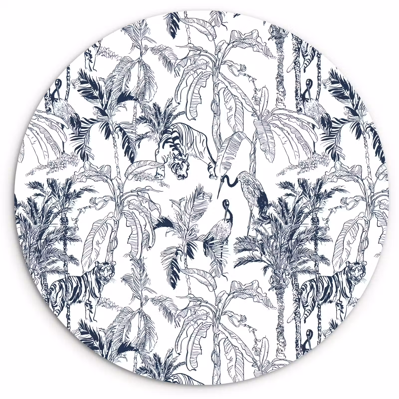 Muurcirkel - Tijger - Jungle - Blauw — 1