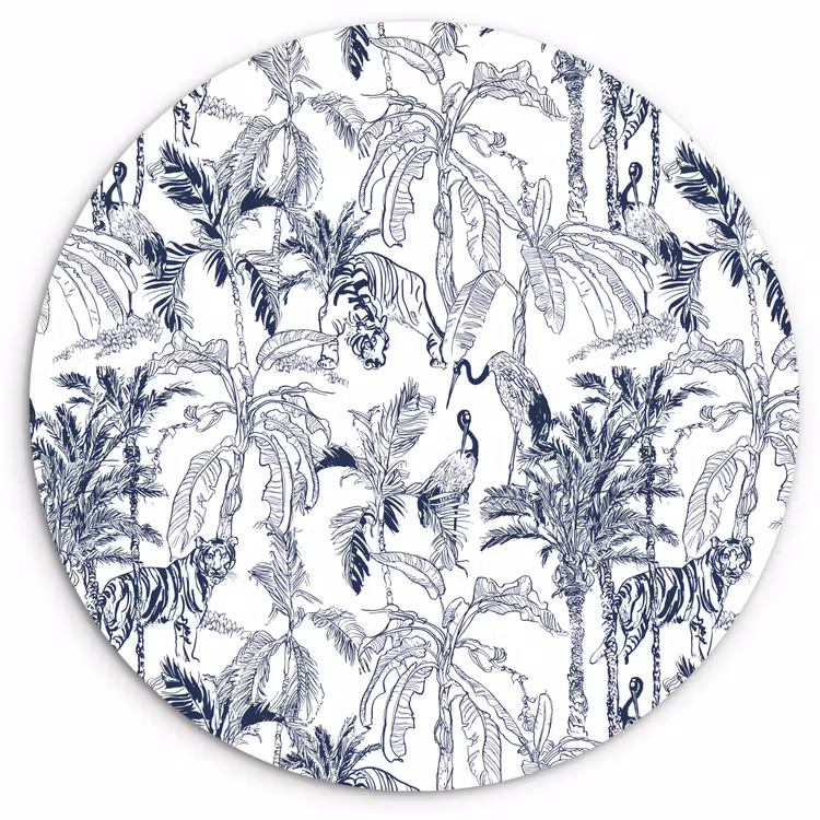 Muurcirkel - Tijger - Jungle - Blauw — 1