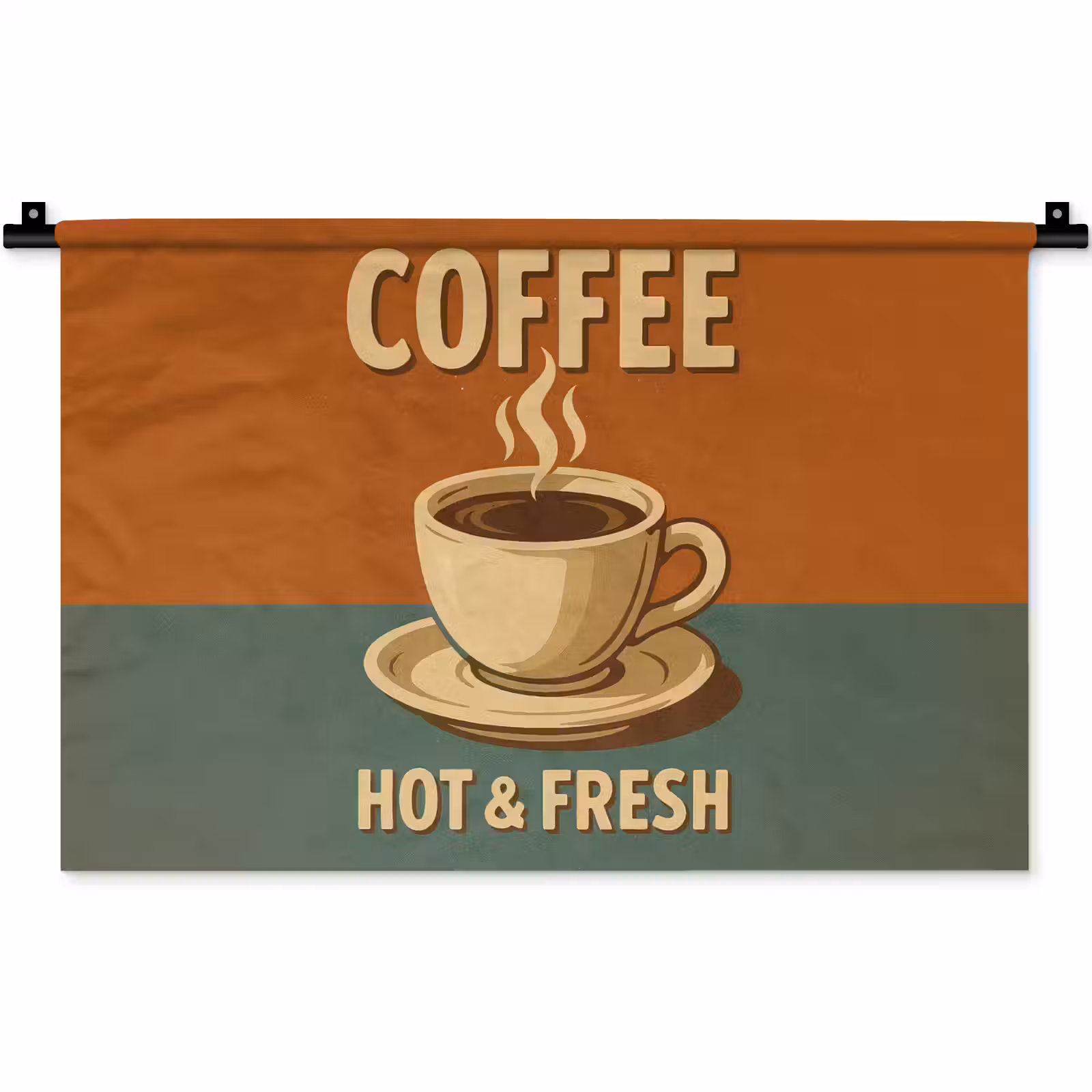 Wandkleed - Koffie - Kop - Vintage - Quote — 1