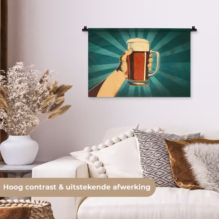 Wandkleed - Bierglas - Schuim - Retro - Groen — 4