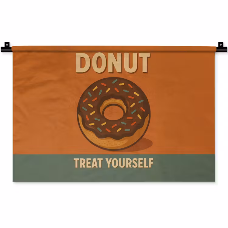 Wandkleed - Donut - Spikkels - Kleurrijk - Quote — 1