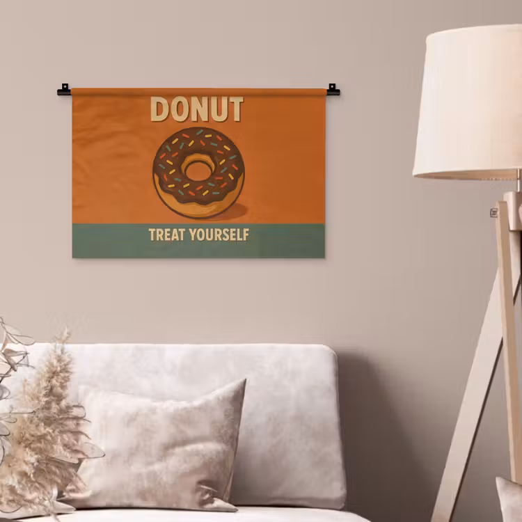 Wandkleed - Donut - Spikkels - Kleurrijk - Quote — 2