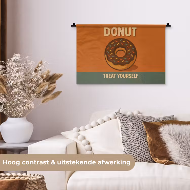 Wandkleed - Donut - Spikkels - Kleurrijk - Quote — 4